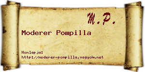 Moderer Pompilla névjegykártya